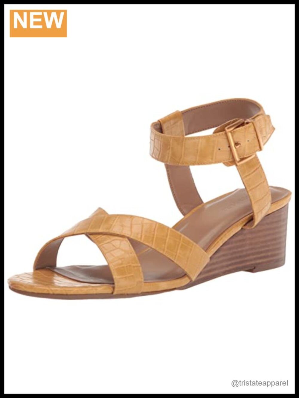Aerosoles Warner Wedge Sandals Faux Leather Ankle Strap Open Toe Slip Resistant